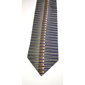 Martin Wong Collection Multicolor‎ REPP Geometric Men's Silk Pointed Tie